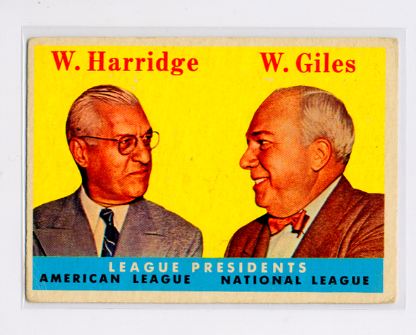 1958 Topps #300 League Presidents/Will Harridge/Warren Giles