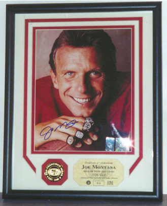 Joe Montana (Hall of Fame Induction) Hand-Autographed & Framed Photo w/ Coin