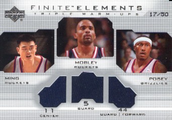 2003-04 Upper Deck Finite Elements Warmups #FE35 Yao Ming/Cuttino Mobley/James Posey