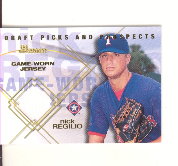 2001 Bowman Draft Picks and Prospects #BDPR-NR, Nick Regilio, Game-Worn Jersey , NM-MT,  $9.00