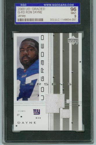 2000 UD Graded Jerseys #GRD Ron Dayne SGC Graded 9  All White Jersey  