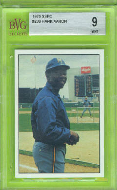 1976 SSPC #239 Hank Aaron Beckett Vintage Graded BVG Mint 9 front image