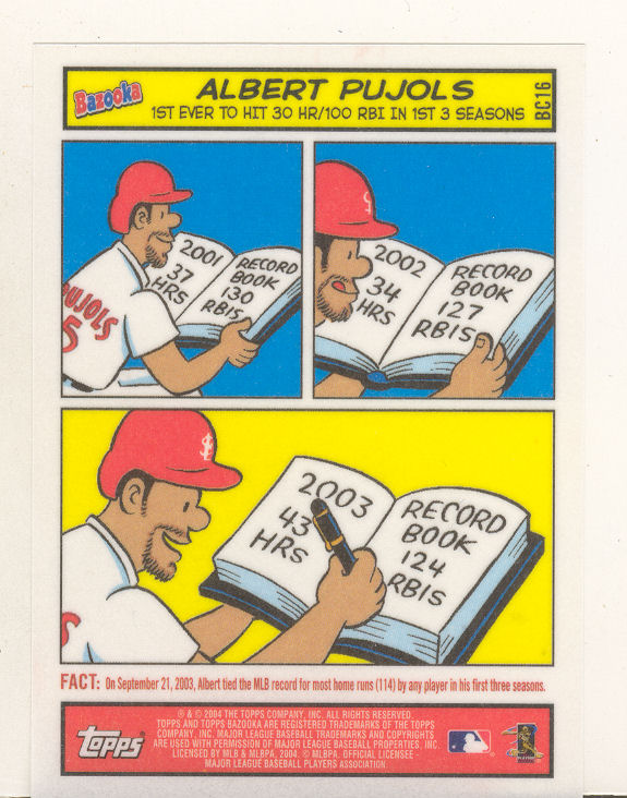 2004 Bazooka Comics #BC16 Albert Pujols
