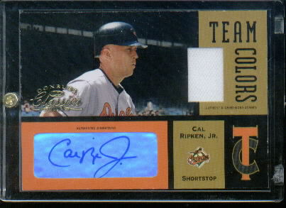 2004 Donruss Classics Team Colors Combos Signature #27 Cal Ripken Jsy/5