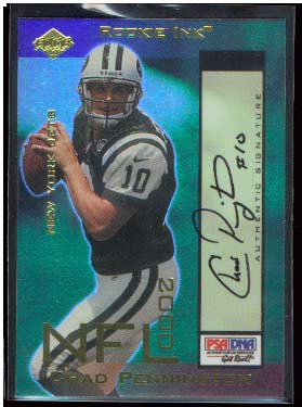 2000 Collector's Edge Odyssey Rookie Ink #CP Chad Pennington Gold/510