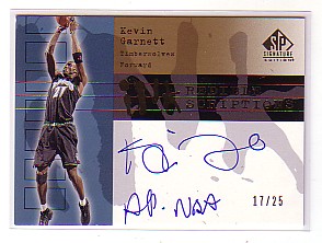 2003-04 SP Signature Edition INKcredible INKscriptions #KG Kevin Garnett/All NBA front image