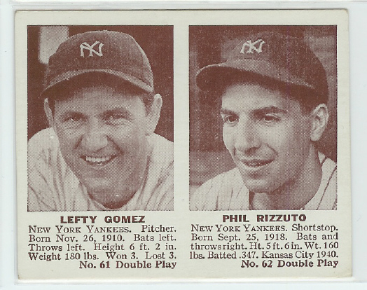 1941 Double Play #61 Lefty Gomez/Phil Rizzuto XRC