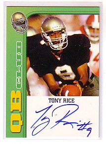2003-07 Notre Dame TK Legacy QB Club Autographs #QB5 Tony Rice/300