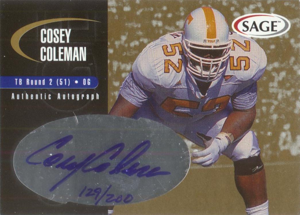 2000 SAGE Autographs Gold #A9 Cosey Coleman/200