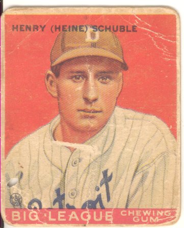 1933 Goudey #4 Heinie Schuble RC