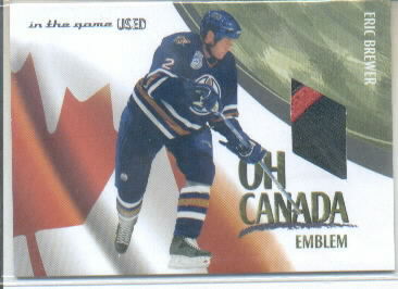 2003-04 ITG Used Signature Series Oh Canada Emblems #7 Eric Brewer