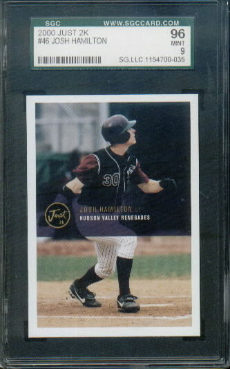 2000 Just 2k #46 Josh Hamilton Graded SGC 96 Mint 9