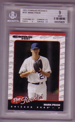 2001 Donruss Rookies #R87 Mark Prior RC ROOKIE BGS-9 MINT Chicago Cubs BGS