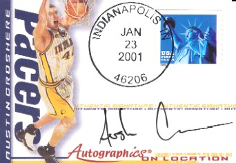 2000-01 Fleer Futures Autographics On Location #AOL4 Austin Croshere/240