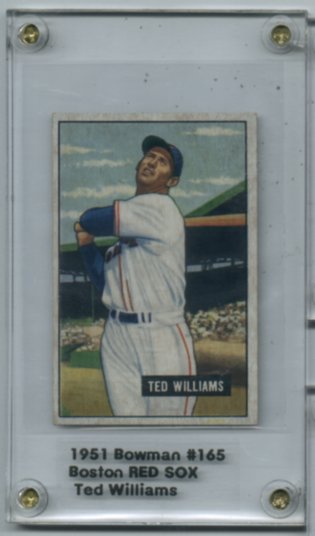 1951 Bowman #165 Ted Williams UER/Wrong birthdate