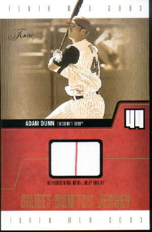 2003 Flair Sweet Swatch Jersey Jumbo #ADSSJ Adam Dunn/1090