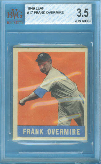 1949 Leaf #17 Frank Overmire RC