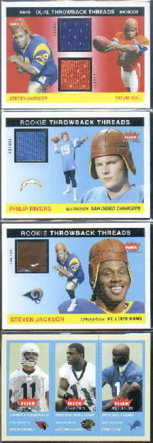 2004 Fleer Tradition Rookie Throwback Threads Dual Jerseys #SJTB Steven Jackson/Tatum Bell
