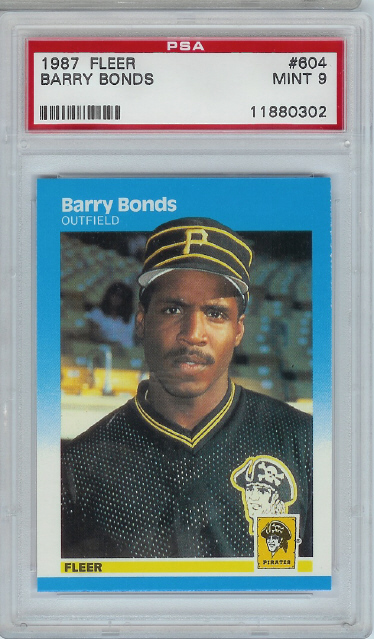 1987 Fleer Barry Bonds Rookie PSA Graded MINT 9