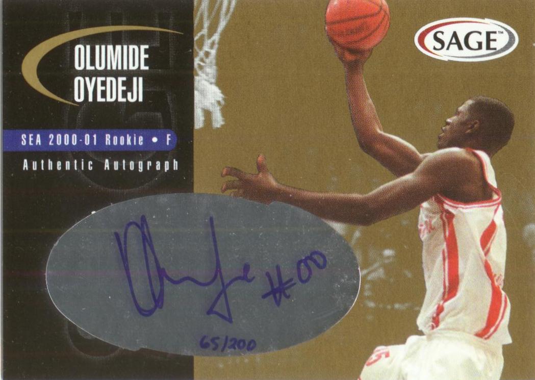 2000 SAGE Autographs Gold #A39 Olumide Oyedeji/200