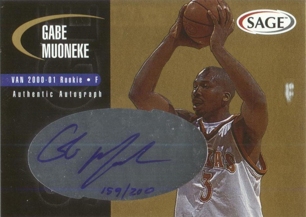 2000 SAGE Autographs Gold #A36 Gabe Muoneke/200