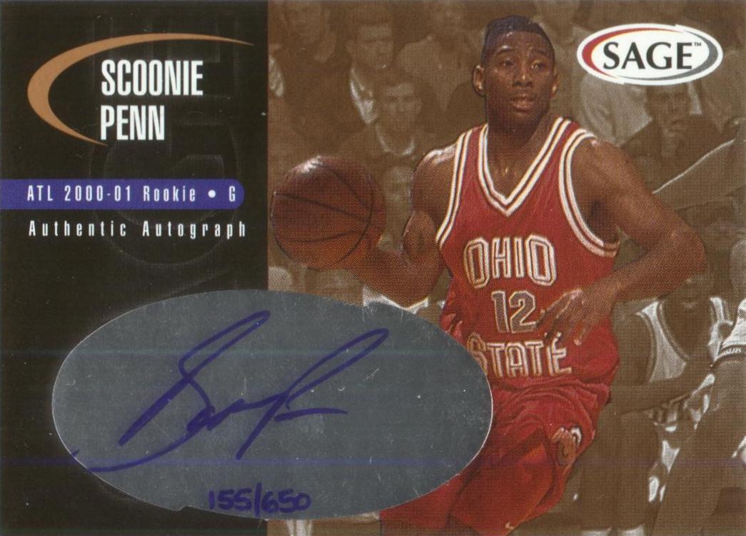 2000 SAGE Autographs Bronze #A40 Scoonie Penn/650