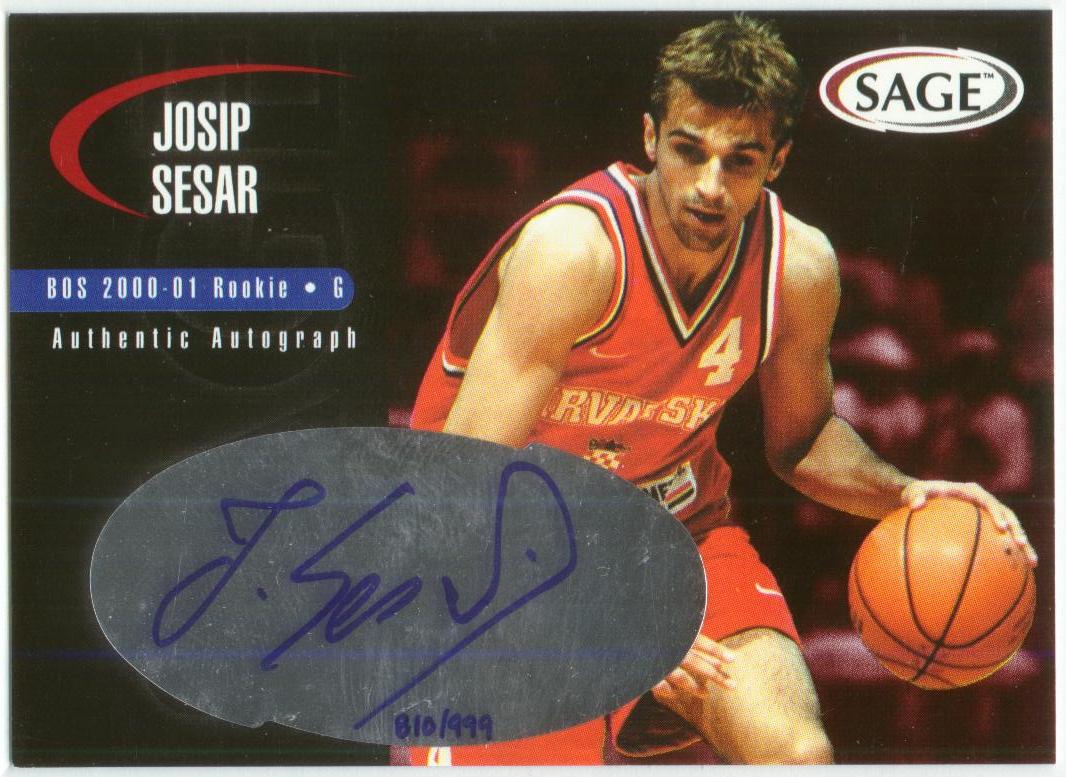 2000 SAGE Autographs #A44 Josip Sesar/999