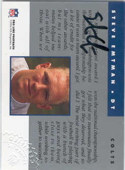 1992 Pro Line Portraits Autographs #41 Steve Emtman