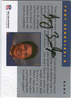 1992 Pro Line Portraits Autographs #162 Tony Zendejas