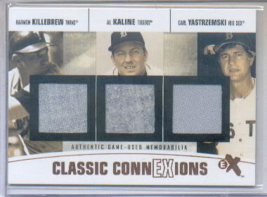 2004 E-X Classic ConnExions Game Used Triple #KKY Harmon Killebrew Pants/Al Kaline Pants/Carl Yastrzemski Jsy
