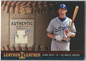 2004 Leather and Lumber Leather in Leather Materials #7 Shawn Green Ball/50