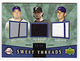 2004 Sweet Spot Sweet Threads Triple #WBP Brandon Webb/Josh Beckett/Mark Prior