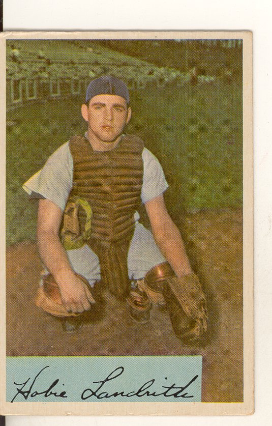 1954 Bowman #220 Hobie Landrith RC