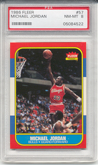 1986 Fleer Michael Jordan Rookie (PSA 8)