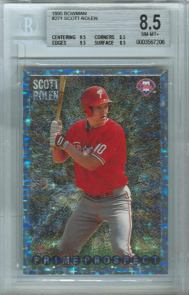 1995 Bowman #271 Scott Rolen FOIL RC ROOKIE BGS-8.5 NM/MT+ Philadelphia Phillies BGS
