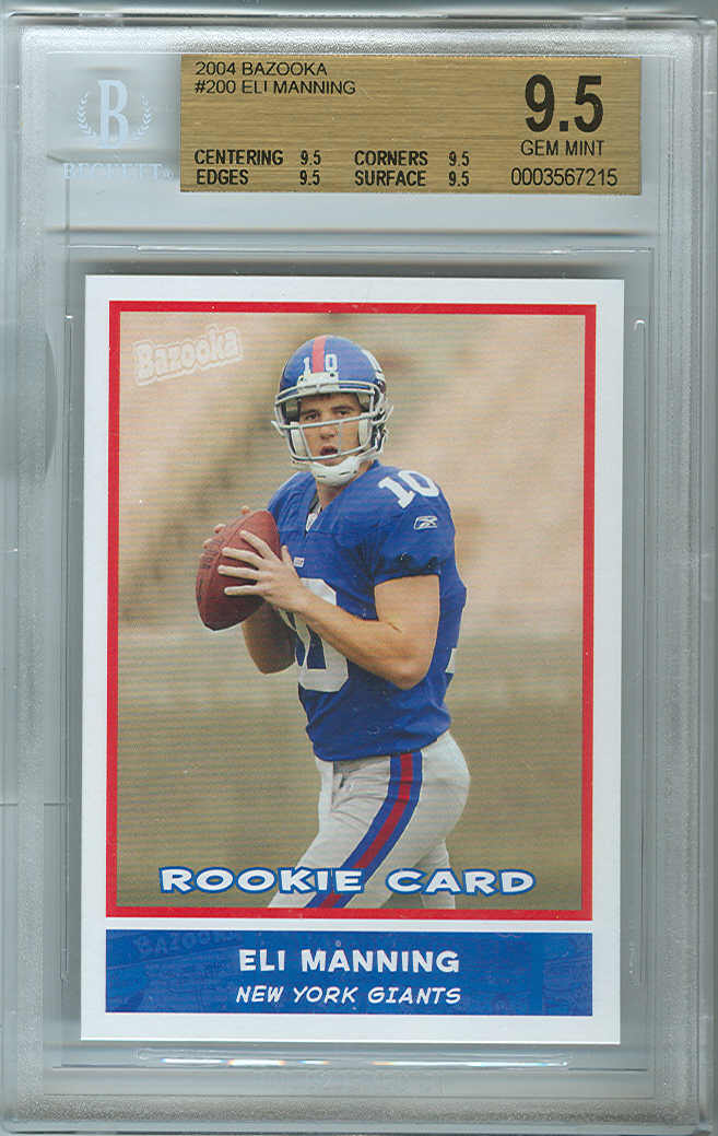 2004 Bazooka #200 Eli Manning RC ROOKIE BGS-9.5 GEM MINT New York Giants BGS