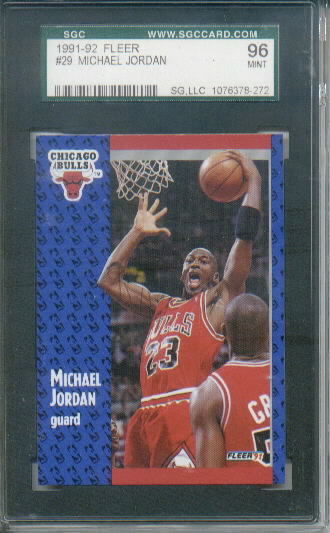 1991-92 Fleer Michael Jordan #29 Graded SGC 96 Mint 9