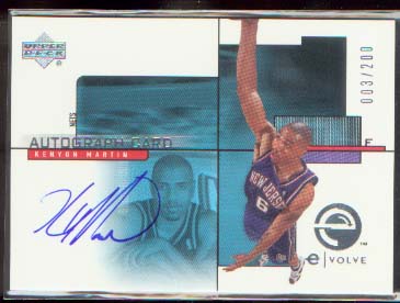 2000-01 Upper Deck e-Card 2 #EC3S Kenyon Martin AU/200