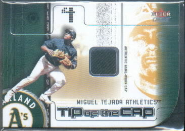 2002 Fleer Genuine Tip of the Cap Game Used #26 Miguel Tejada/225