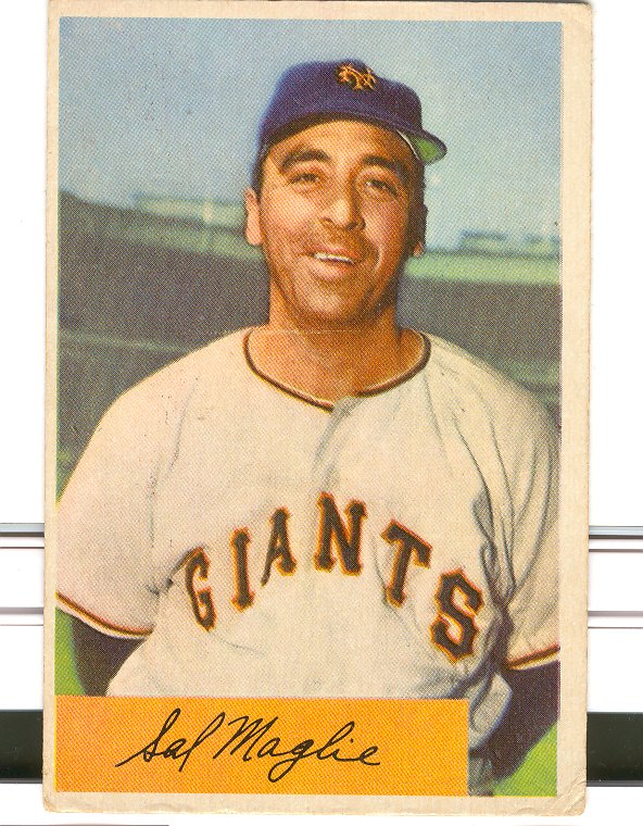 1954 Bowman #105A Sal Maglie Quiz Answer is 8