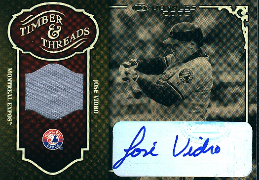 2005 Donruss Timber and Threads Jersey Signature #22 Jose Vidro/10