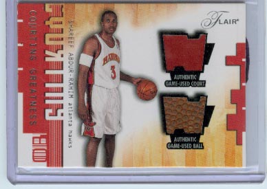 2001-02 Flair Courting Greatness Ball and Court #18 Shareef Abdur-Rahim