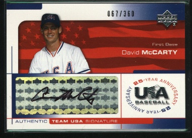 2004 USA Baseball 25th Anniversary Signatures Black Ink #MCC David McCarty/360