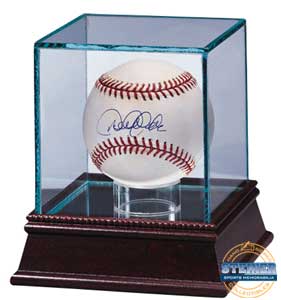 Ultra Pro Glass Baseball Display Case with mirrored bottom & wood base