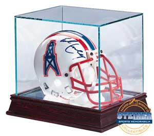 Ultra Pro Glass Mini-Helmet Display Case with mirrored bottom & wood base