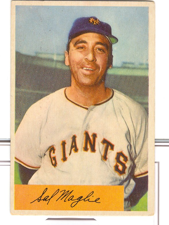1954 Bowman #105A Sal Maglie Quiz Answer is 8