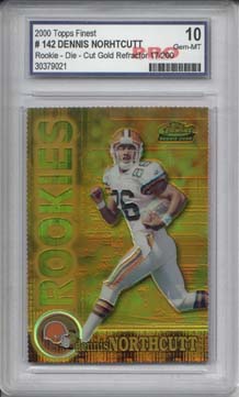 2000 Topps Finest Gold/Refractors #142 Dennis Northcutt Parallel RC Graded Gem Mint 10 Serial #017/200