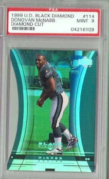 1999 Upper Deck Black Diamond Football #114 Diamond Cut DONOVAN McNABB PSA 9 Philadelphia EAGLES !!! ROOKIE!!