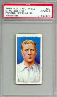 1939 W.D. & H.O. Wills D. McCulloch Footballers British Football Soccer PSA Graded