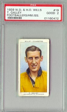 1939 W.D. & H.O. Wills  T. Galley  Footballers PSA Good 2 NICE!